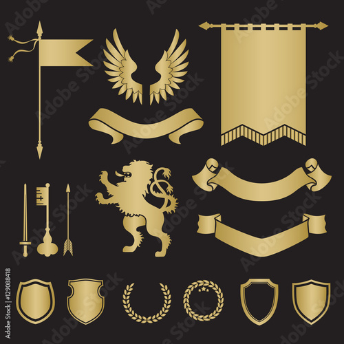 Heraldic silhouettes for signs and symbols