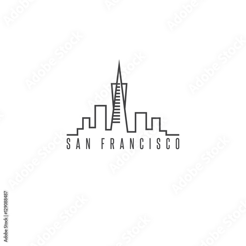 san francisco skyline vector design template illustration