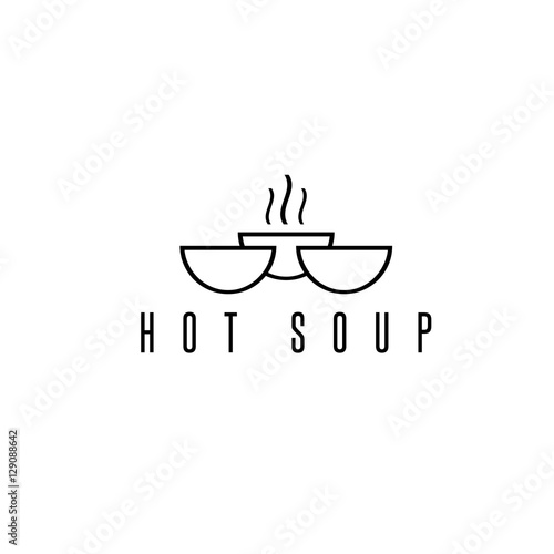 soup icon vector design template with bowls