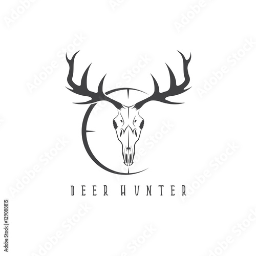 deer skull with target vector design template