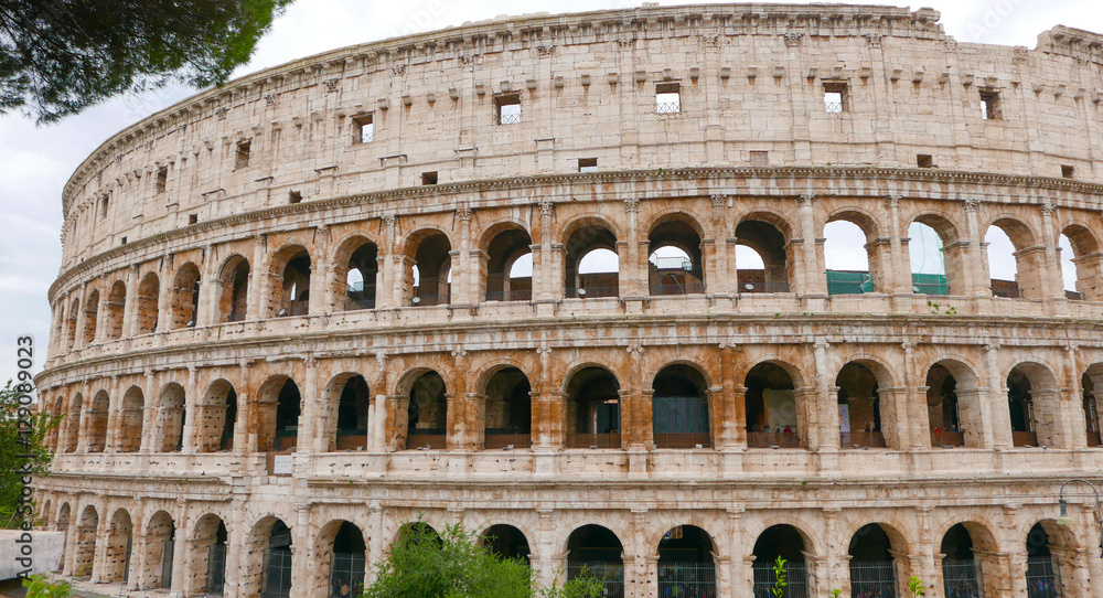 The Colosseum in Rome - Colisseo di Roma - a tourist attraction