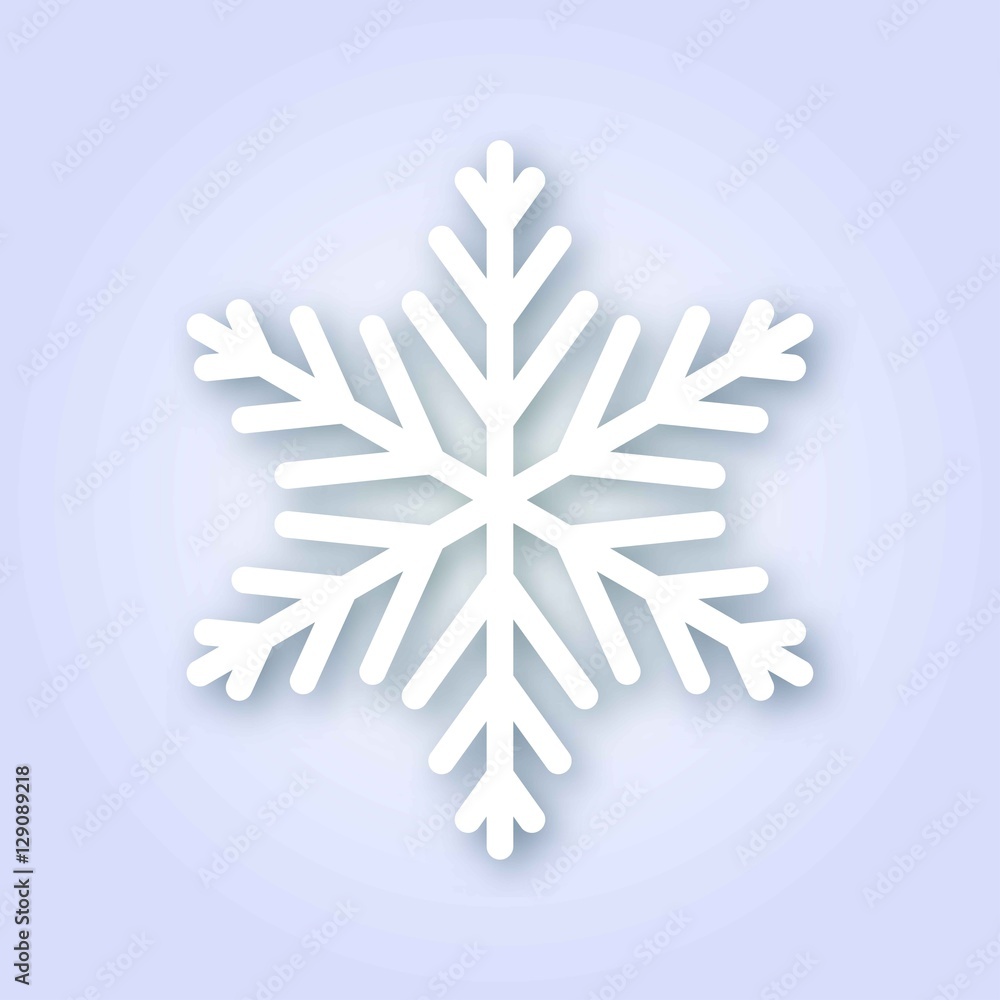 Snowflake with realistic shadow, vector illustration. Snowflake with realistic shadow, vector illustration.