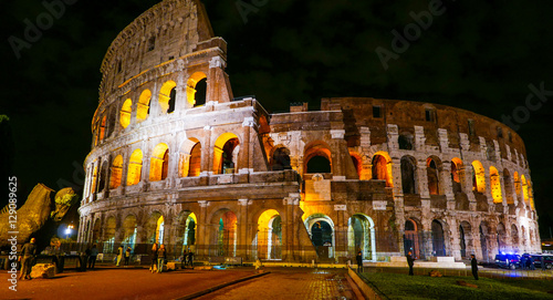 Colosseum in Rome - beautifully illuminated at night - Colosseo di Roma