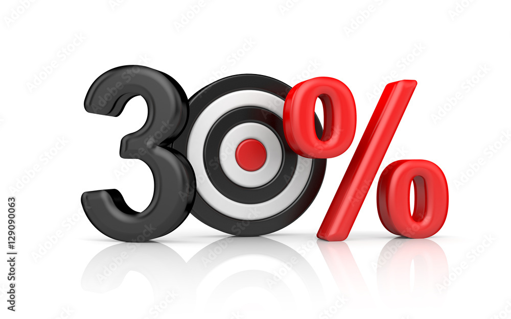 Targets form the number 100 percent. Accurate shot metaphors. 3d Targets form the number 100 percent. Accurate shot metaphors. 3d