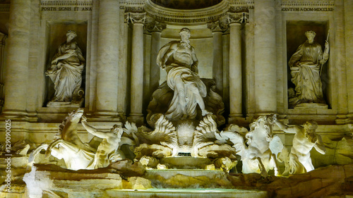 Famous Trevi Fountains in Rome - great night view