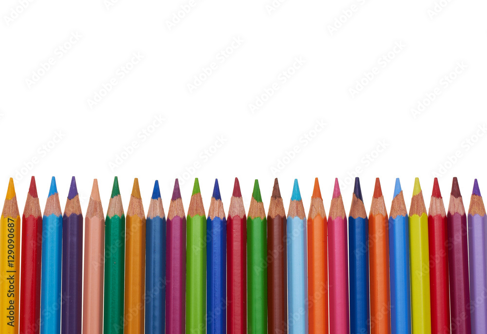 Color pencils in a row Color pencils in a row