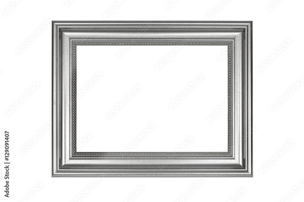 Silver picture frame isolated on white with clipping path. Silver picture frame isolated on white with clipping path.
