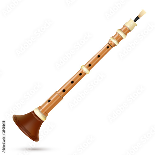 Vector bombarde isolated on white - Breton musical wind instrument