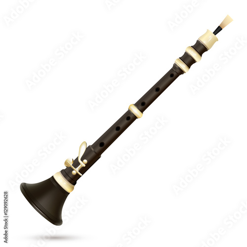 Vector bombarde isolated on white - Breton musical wind instrument