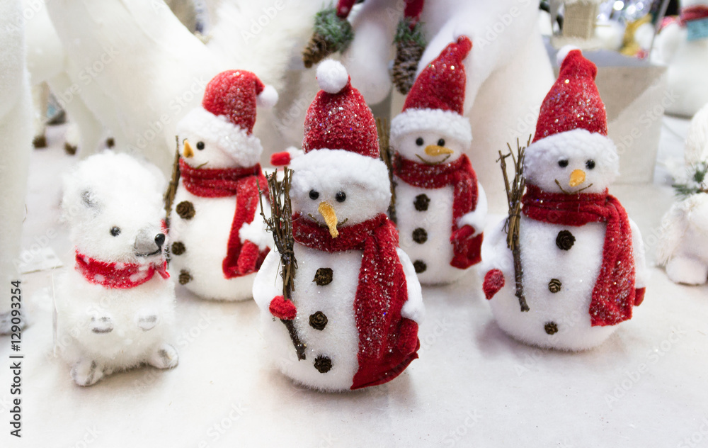Fototapeta premium Snowman, christmas toys