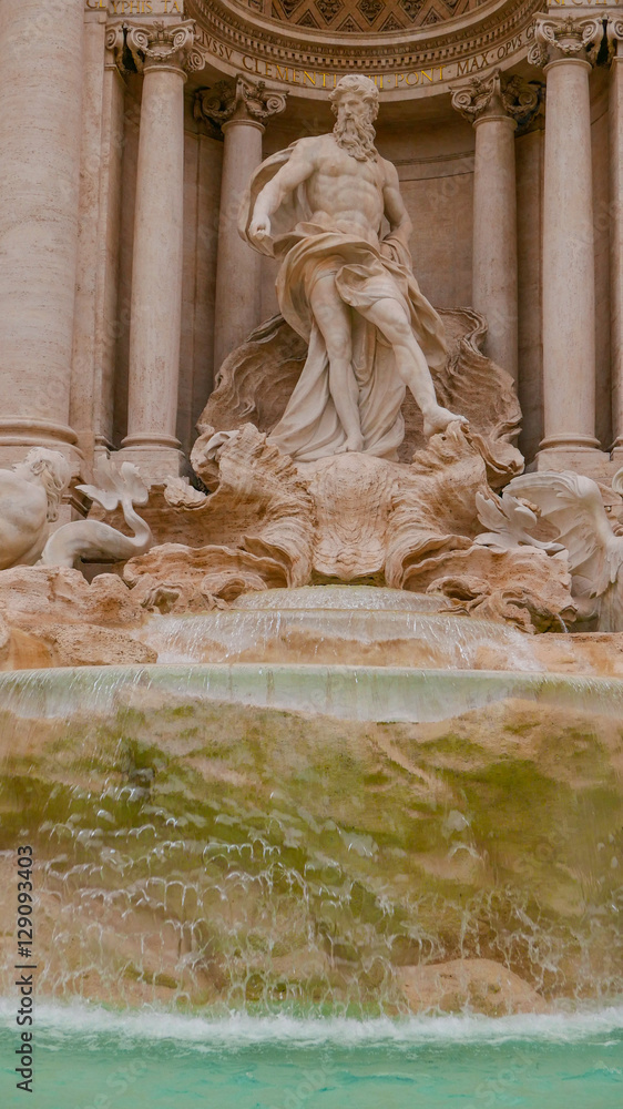 Amazing statues at the Fountains of Trevi in Rome