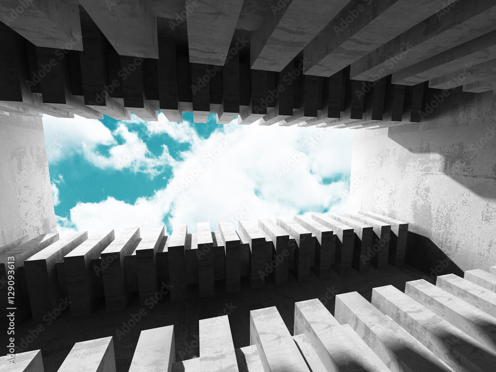 Fototapeta premium Concrete geometric architecture urban background