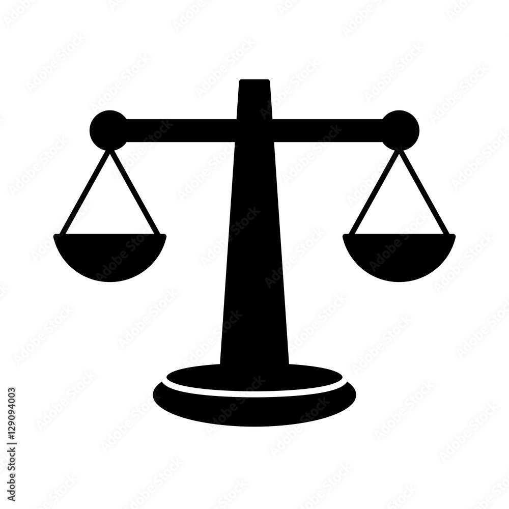 silhouette of law scale icon over white background. vector illustration silhouette of law scale icon over white background. vector illustration