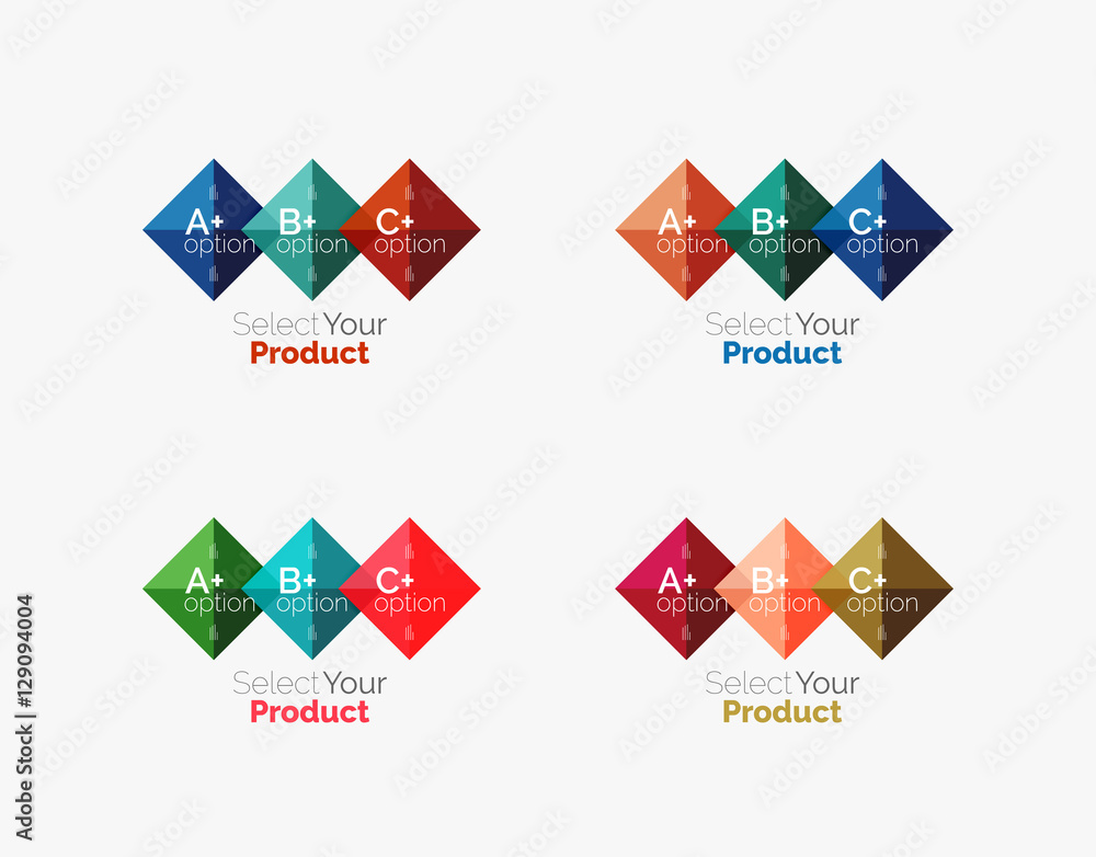 Set of square abstract backgrounds or infographics for content Set of square abstract backgrounds or infographics for content