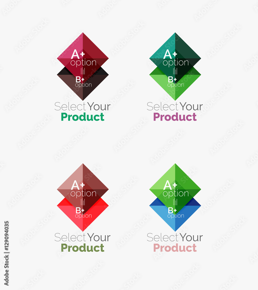 Set of square abstract backgrounds or infographics for content Set of square abstract backgrounds or infographics for content