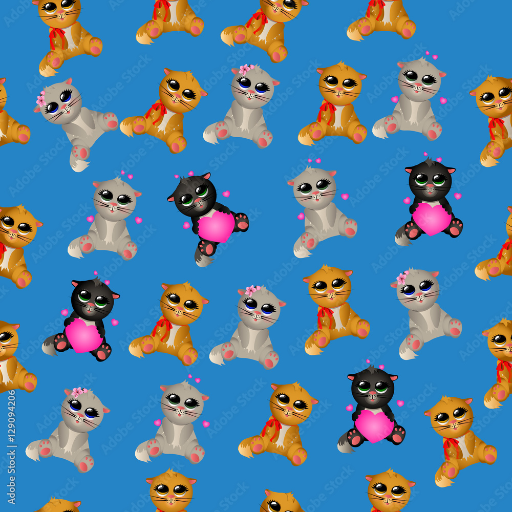 Fototapeta premium Cute cat pattern