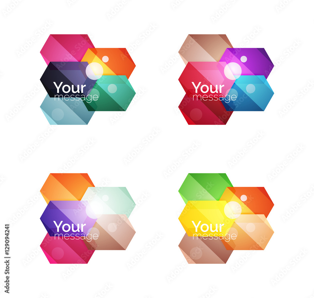 Set of vector shiny blank boxes for your content Set of vector shiny blank boxes for your content