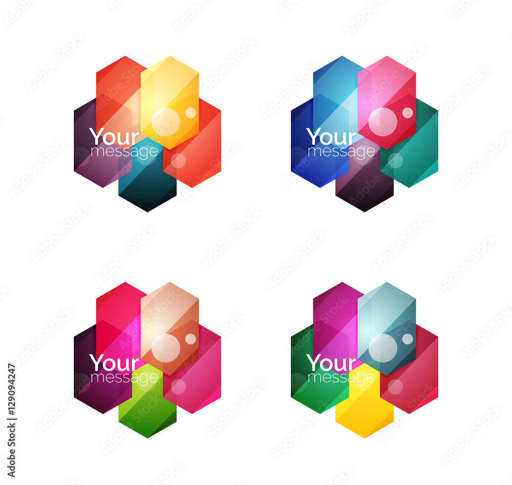 Set of vector shiny blank boxes for your content Set of vector shiny blank boxes for your content
