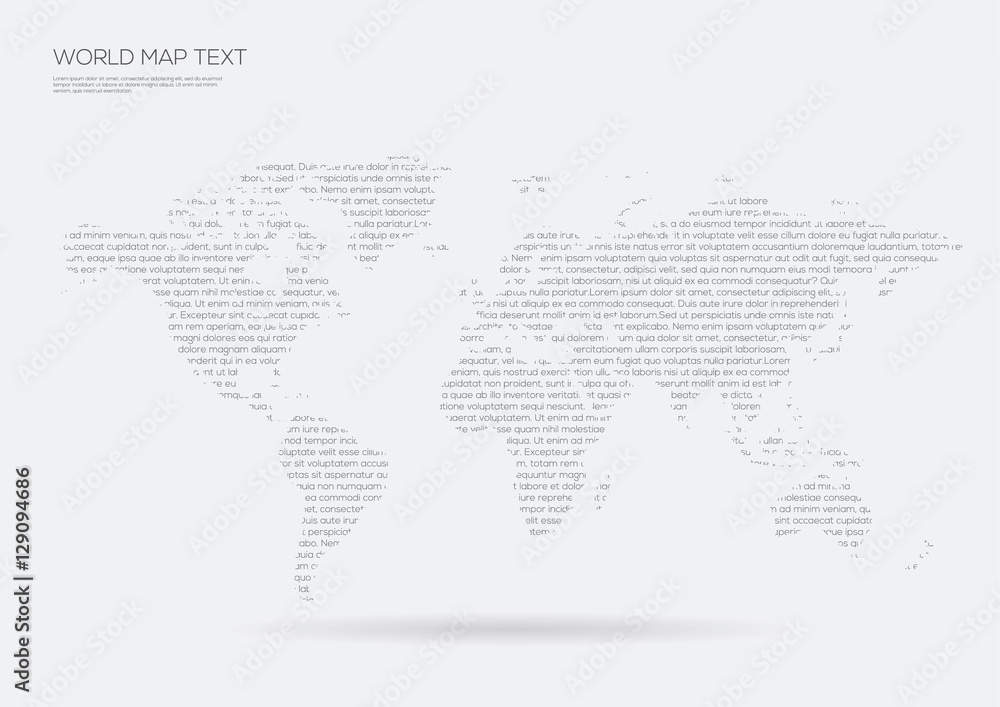 Fototapeta premium World Map made of text