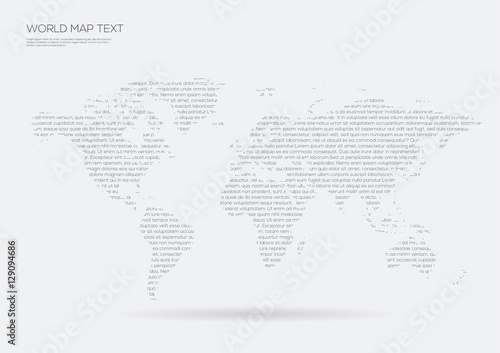 World Map made of text