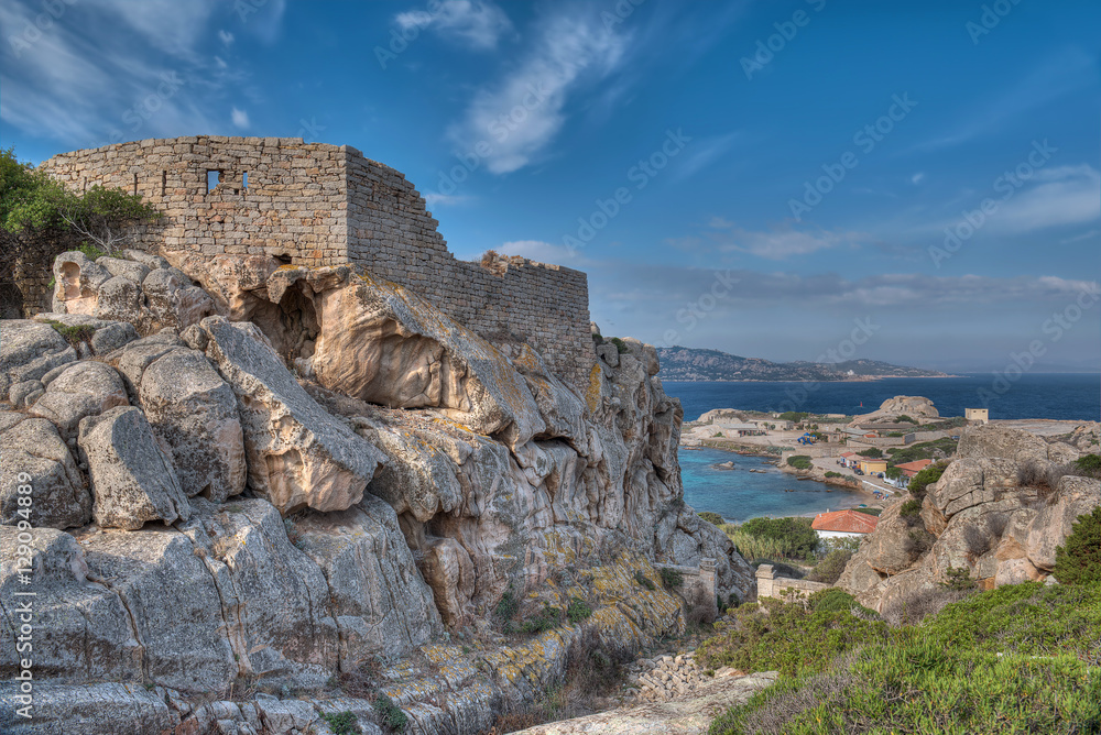Landscape Sea Fort Stronghold Ruin in Sardinia La Maddalena