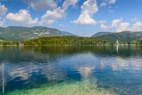 The picturesque lake Bohinj in national Park Triglav, Julian Alps, Slovenia.