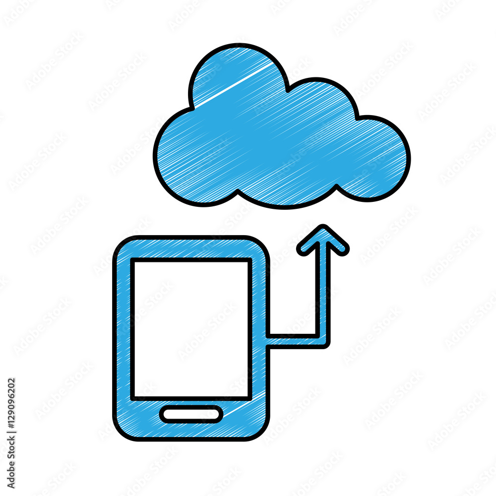 cellphone with cloud storage icon image vector illustration design cellphone with cloud storage icon image vector illustration design