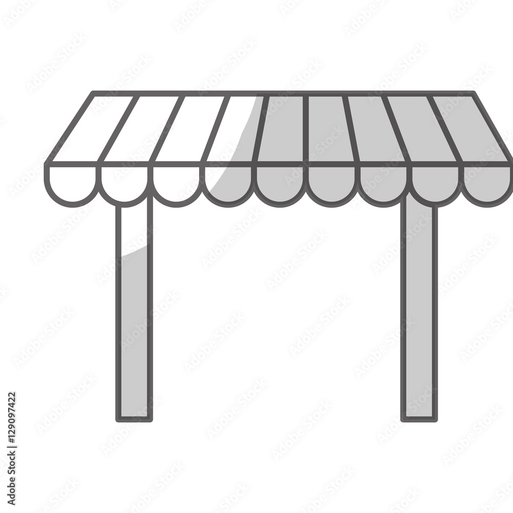 silhouette of store awning icon over white background. vector illustration silhouette of store awning icon over white background. vector illustration