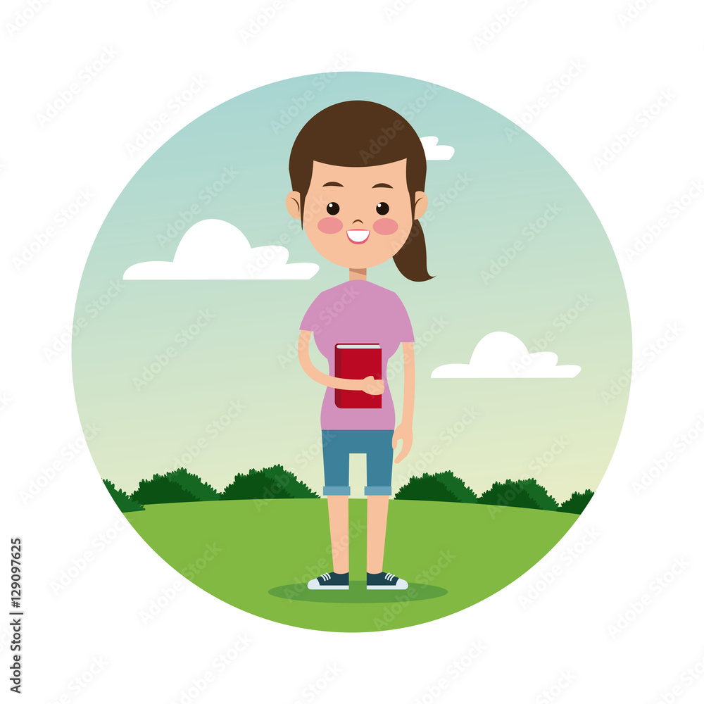 back school girl happy student landscape background vector illustration eps 10 back school girl happy student landscape background vector illustration eps 10