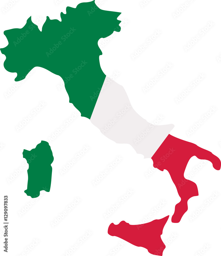 Fototapeta premium Italy map with flag