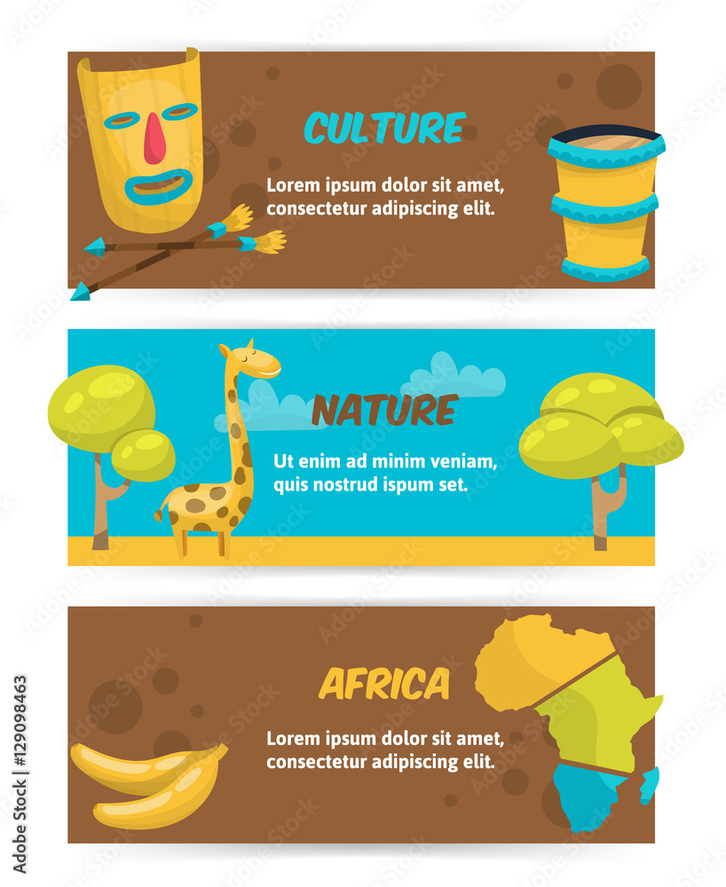 African banner. Culture, nature, africa. Vector Illustration