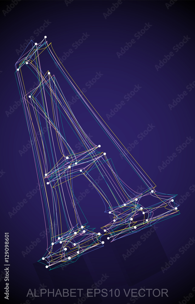 Obraz premium Vector illustration of a Multicolor sketched A. Hand drawn 3D A.