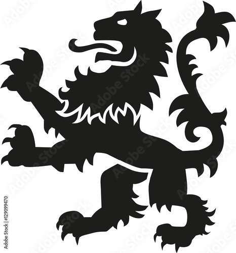 Heraldry weapon lion with details