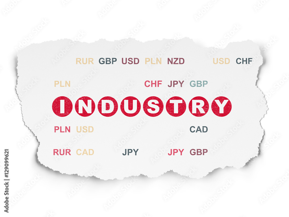 Finance concept: Industry on Torn Paper background Finance concept: Industry on Torn Paper background