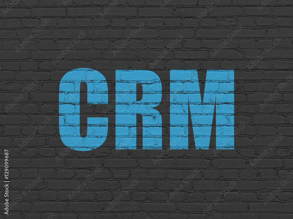 Obraz premium Finance concept: CRM on wall background