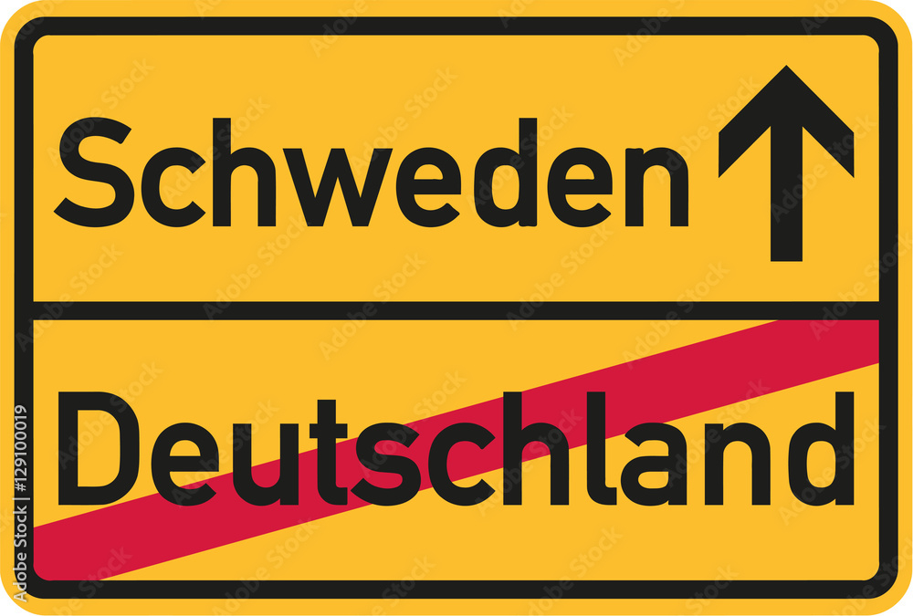 Migration from germany to Sweden - german town sign Migration from germany to Sweden - german town sign