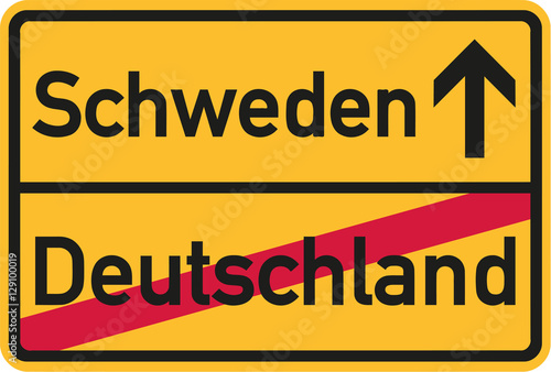 Migration from germany to Sweden - german town sign