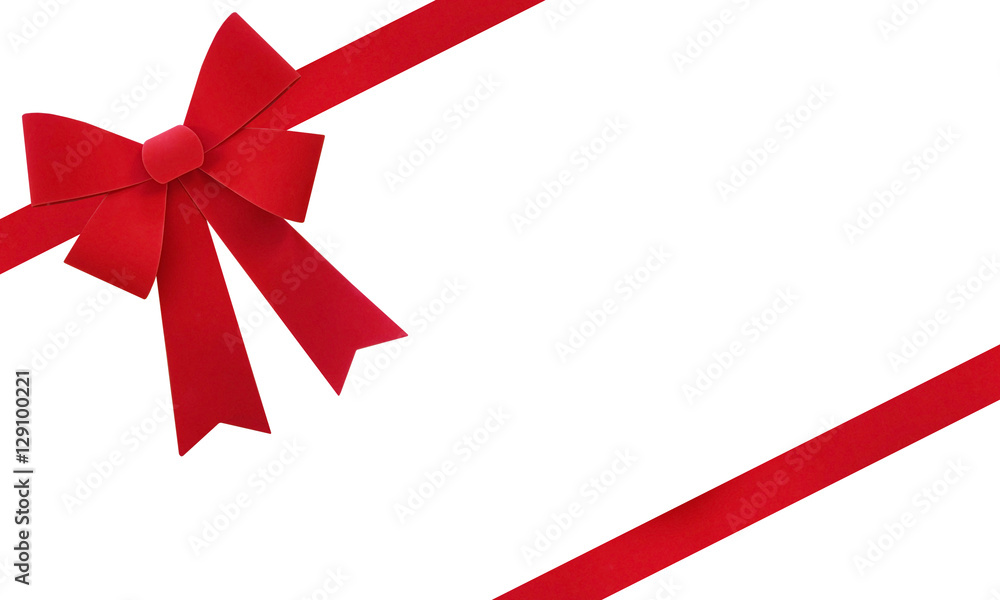 Large red Christmas bow isolate on white background Large red Christmas bow isolate on white background