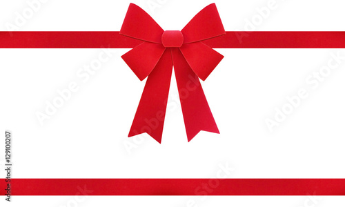 Large red Christmas bow isolate on white background