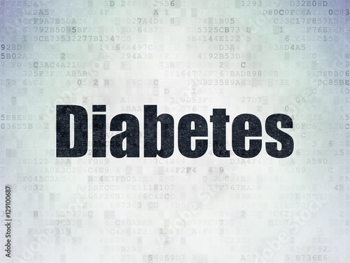 Health concept: Diabetes on Digital Data Paper background