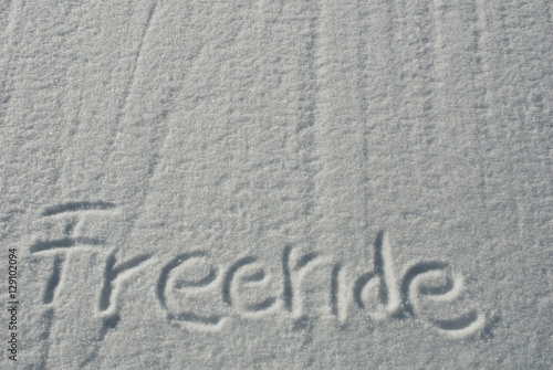 Billede på lærred scritta freeride sulla neve fresca sulle montagne della svizzera
