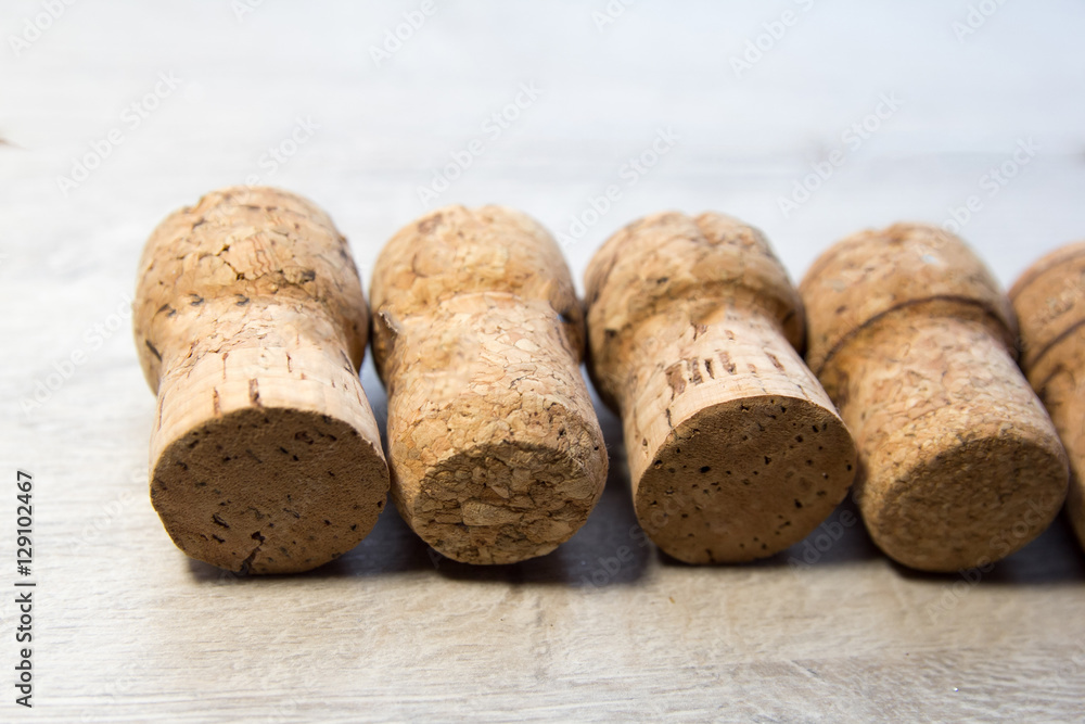 lot of champagne corks as the background or substrate, for wine