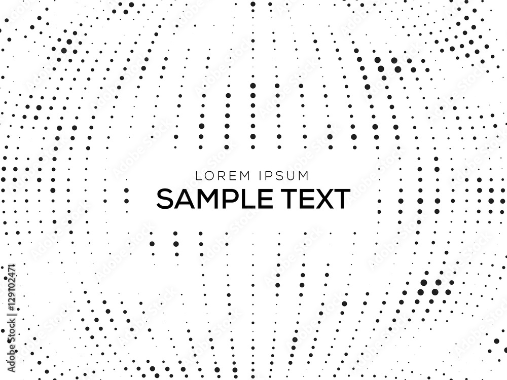 Abstract Black and White Halftone Background with Text | Illustration Vector Design