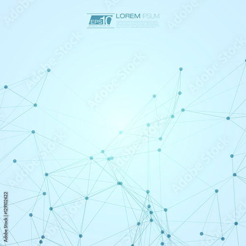 Abstract Polygonal Space Blue Background with Connecting Dots and Lines | EPS10 Vector Illustration