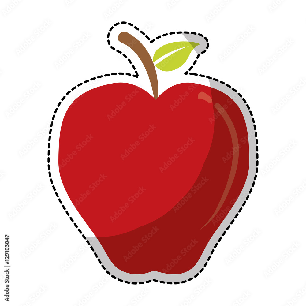 Fototapeta premium apple fruit icon image vector illustration design 