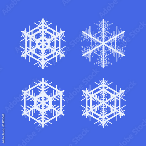 Collection of snowflakes. Winter decorative element.
