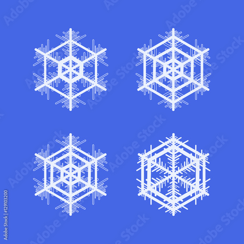 Collection of snowflakes. Winter decorative element.