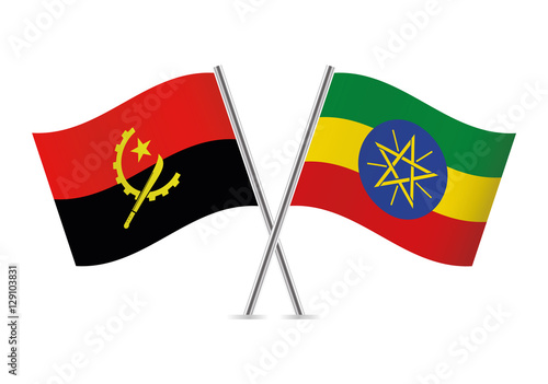 Free Download Angola and Ethiopia flags. Vector illustration. - GFXLoad