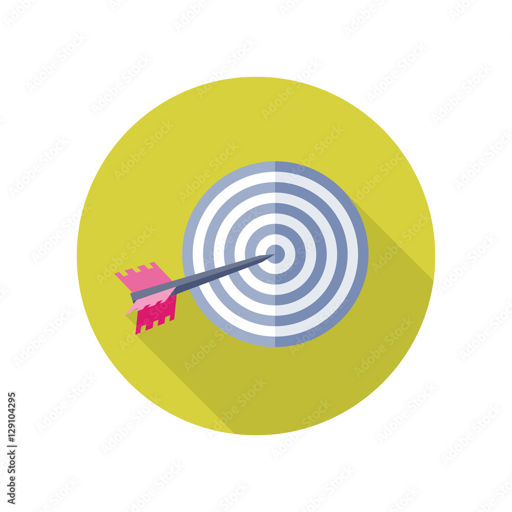 Arrow in Target Vector Icon in Flat Style Design Arrow in Target Vector Icon in Flat Style Design