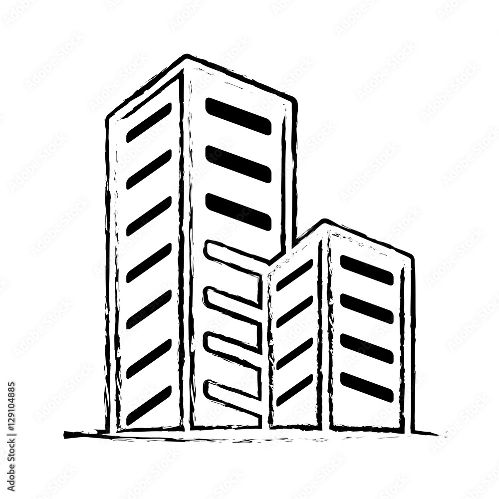 city buildings icon over white background. vector illustration city buildings icon over white background. vector illustration